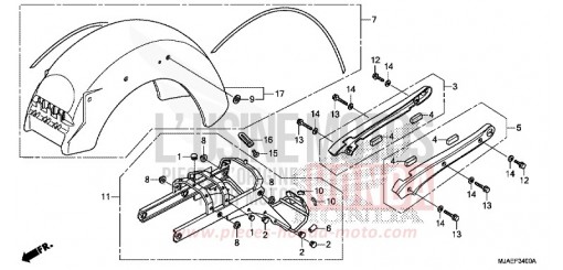 REAR FENDER (VT750CS/C) VT750CSE de 2014